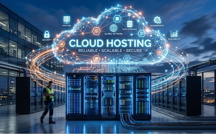 High-performance cloud infrastructure backdrop