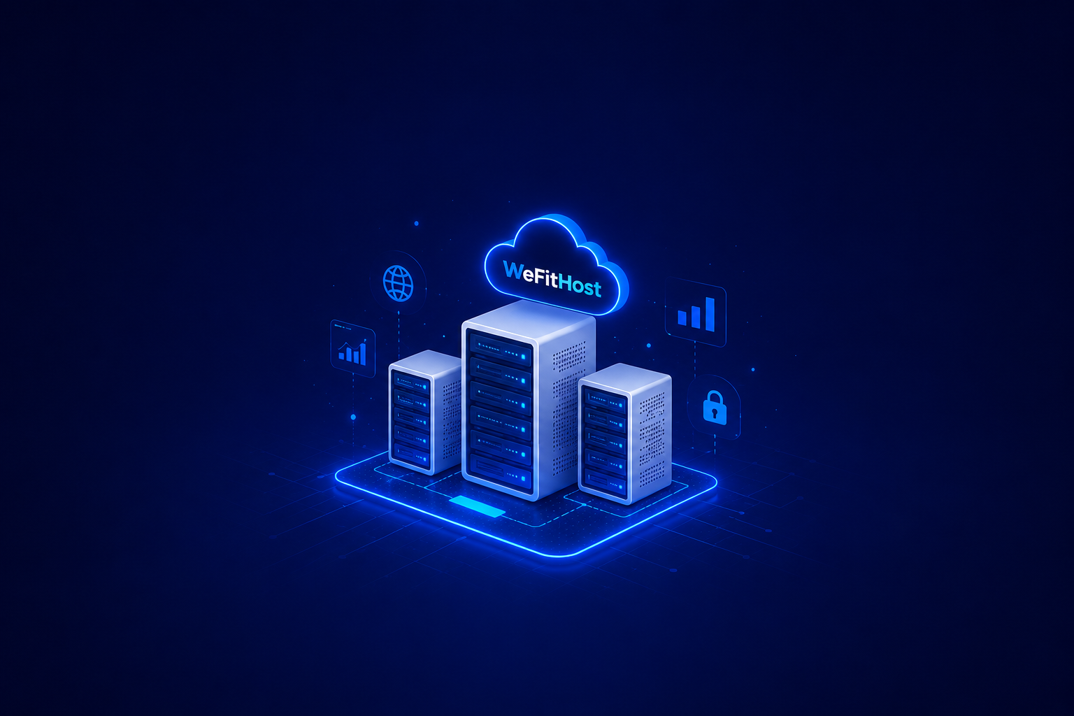 Shared hosting server illustration